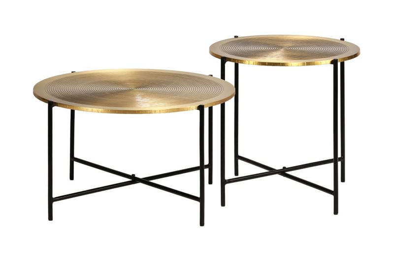 Bord set 2 delar mässingsbelagd MDF - Guld - Möbler - Vardagsrum - Soffbord & vardagsrumsbord - Satsbord