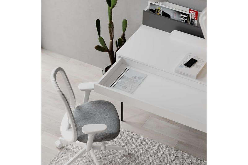 CAYDE Skrivbord 108 cm Vit/Antracit - Möbler - Bord