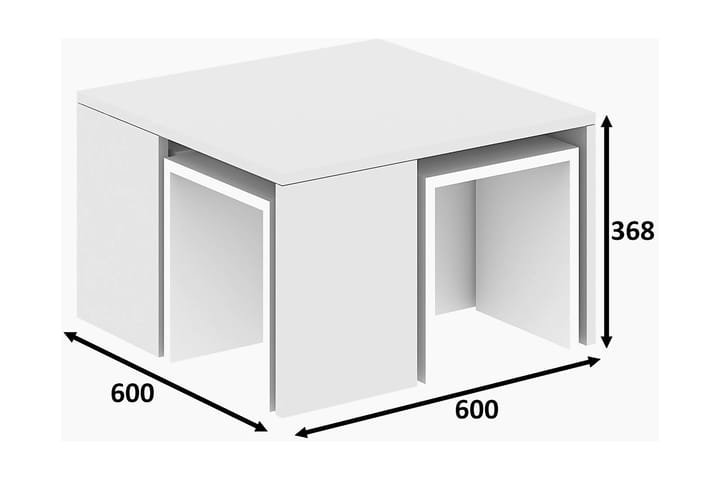 FREDDY Satstbord 60 cm 4 Bord Vit - Vit - Möbler - Bord