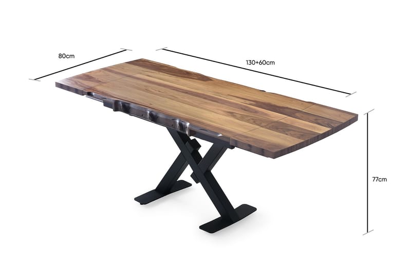 GIANETTO Förlängningsbart Matbord 130 cm Valnöt - Möbler - Bord