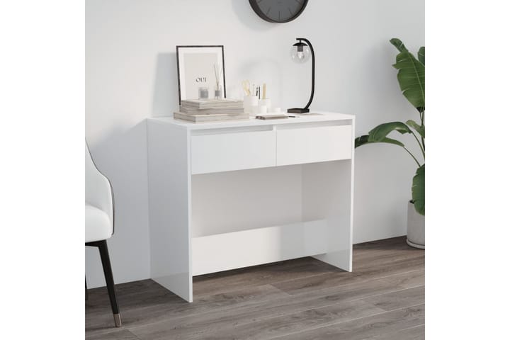 Konsolbord vit högglans 89x41x76,5 cm stål - Vit - Möbler - Bord