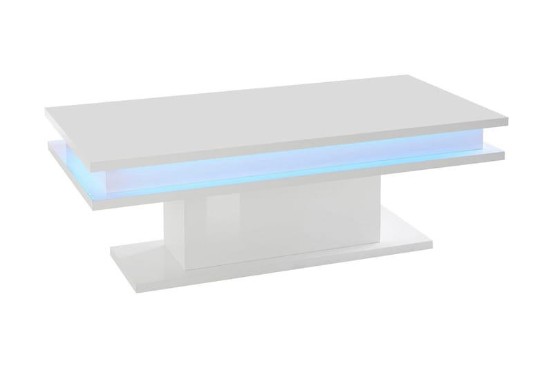 LITTLER Soffbord 100 cm med LED-Belysning Vit Högglans