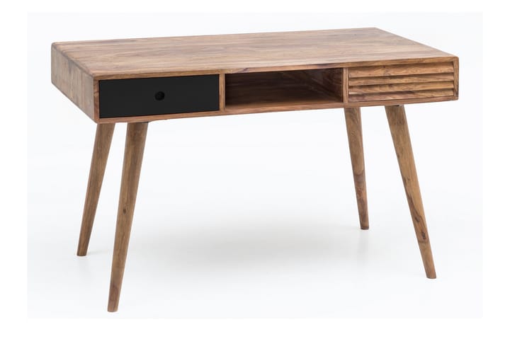 LOSIEWSKI Skrivbord 117cm Förvaring Lådor+Hylla Massivt Trä/ - Natur - Möbler - Vardagsrum - Soffbord & vardagsrumsbord - Soffbord