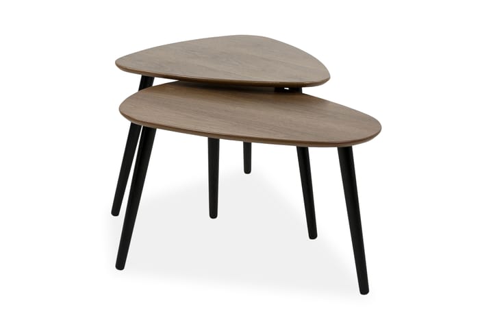 MINGEL 2st Ovala satsbord 68+62 cm Valnöt/Svart - Möbler - Vardagsrum - Soffbord & vardagsrumsbord - Soffbord
