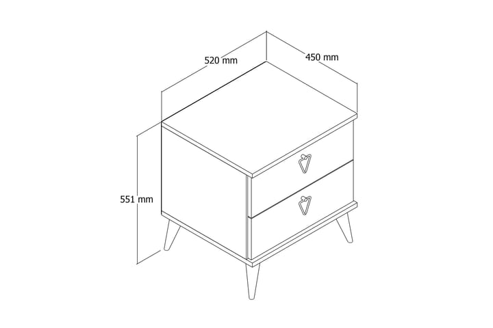 OBURUS Sängbord 52x55,1 cm Brun - Möbler - Bord