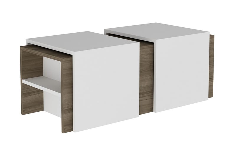 OLIVARRES Satsbord 120cm Förvaring Hyllor 3 Bord Valnötsbrun - Möbler - Vardagsrum - Soffbord & vardagsrumsbord - Satsbord