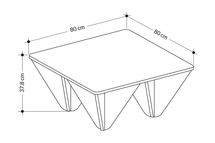 Orichimaru Soffbord 80x37,8x80 cm Vit - Möbler - Bord