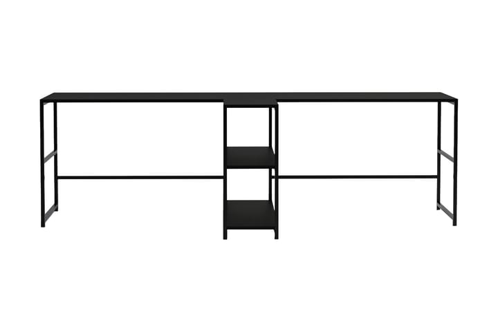 ORMANI Skrivbord 240 cm med Förvaring 2 Hyllor Svart - Möbler - Bord