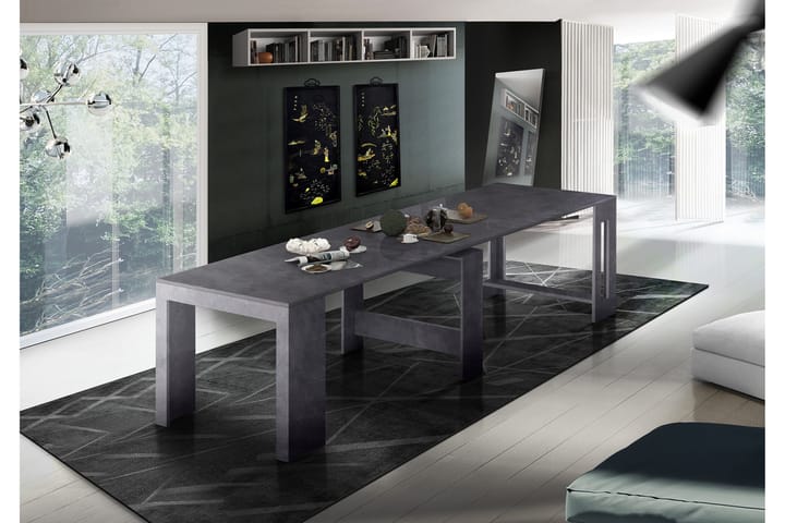 PRESOV Förlängningsbart Matbord 90 cm Antracit - Möbler - Bord
