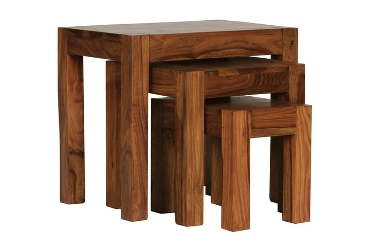 ROUNKLES Satsbord 45 cm 3 Bord Massivt Trä - Möbler - Vardagsrum - Soffbord & vardagsrumsbord - Satsbord