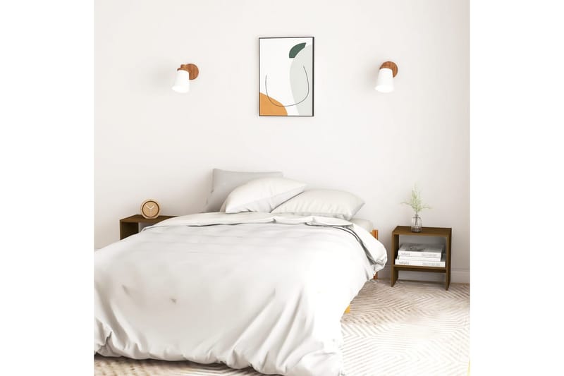 Sängbord 2 st honungsbrun 40x30,5x40 cm massiv furu - Brun - Möbler - Bord