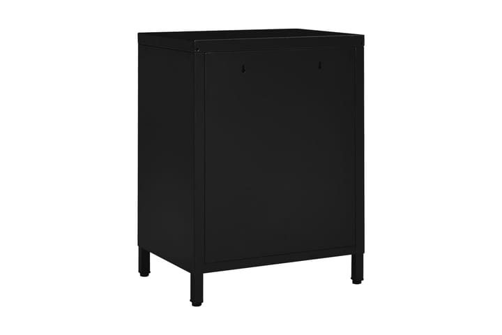Sängbord 2 st svart 40x30x54,5 cm stål och glas - Svart - Möbler - Bord
