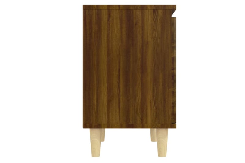 Sängbord med ben i massivt trä 2 st brun ek 40x30x50 cm - Brun - Möbler - Bord
