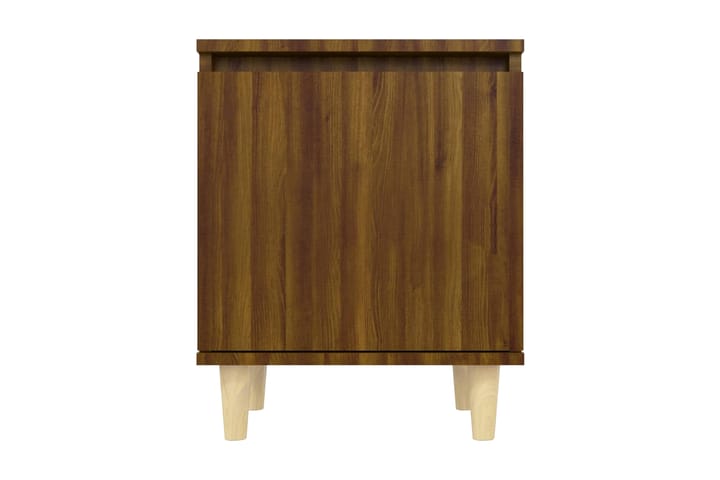 Sängbord med ben i massivt trä 2 st brun ek 40x30x50 cm