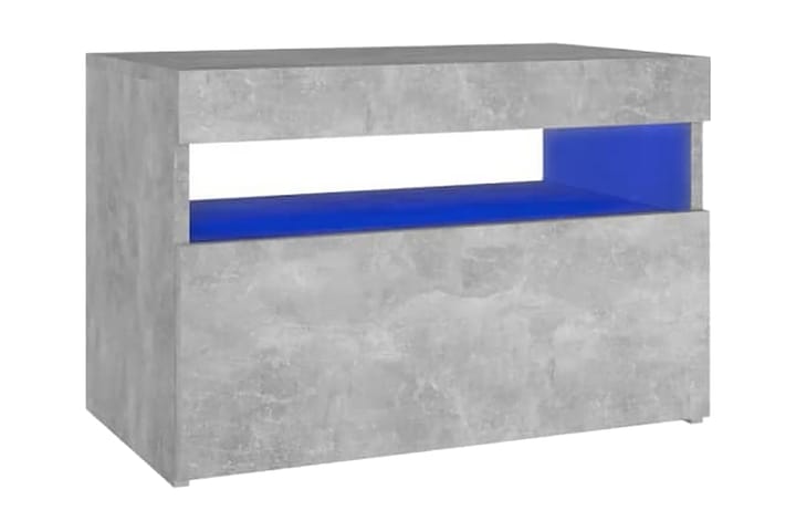 Sängbord med LED-belysning 2 st betonggrå 60x35x40 cm - Grå - Möbler - Sovrum - Sängbord