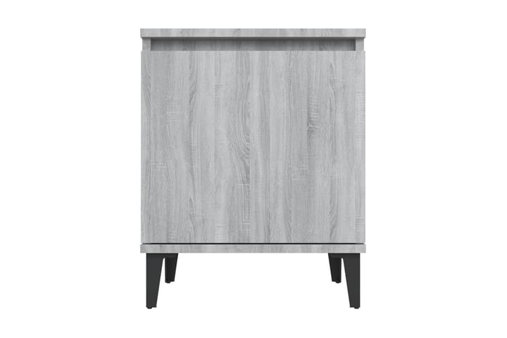 Sängbord med metallben grå sonoma 40x30x50 cm - Grå - Möbler - Bord