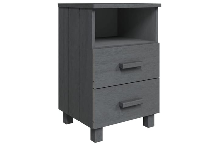 Sängbord mörkgrå 40x35x62 cm massiv furu - Grå - Möbler - Bord
