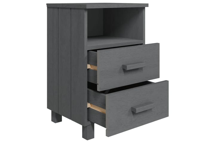 Sängbord mörkgrå 40x35x62 cm massiv furu - Grå - Möbler - Bord