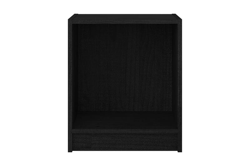 Sängbord svart 35,5x33,5x41,5 cm massiv furu