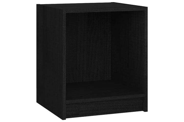 Sängbord svart 35,5x33,5x41,5 cm massiv furu - Svart - Möbler - Bord