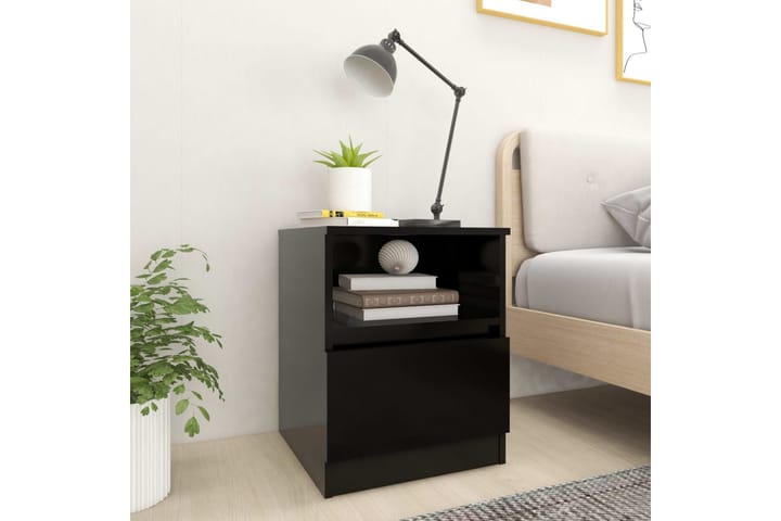 Sängbord svart 40x40x50 cm spånskiva - Svart - Möbler - Bord