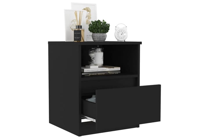 Sängbord svart 40x40x50 cm spånskiva - Svart - Möbler - Bord