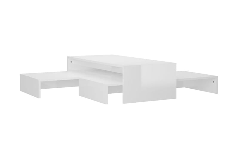 Satsbord vit högglans 100x100x26,5 cm - Vit - Möbler - Vardagsrum - Soffbord & vardagsrumsbord - Satsbord