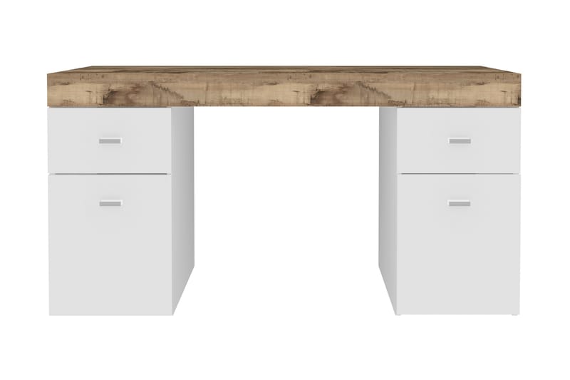 SELLIN Skrivbord 130 cm m Förvaring 2 Lådor + 2 Dörrar Natur - Möbler - Bord