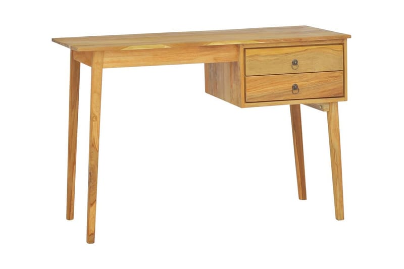 Skrivbord med 2 lådor 110x52x75 cm massivt teak - Brun - Möbler - Bord