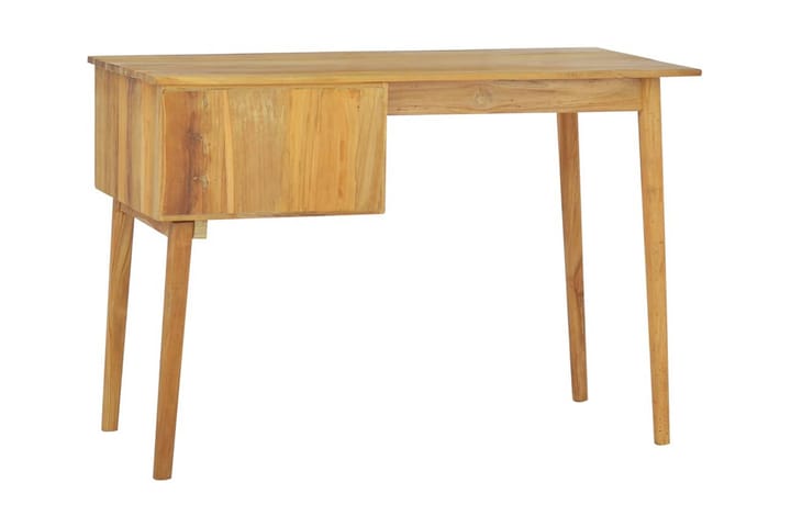 Skrivbord med 2 lådor 110x52x75 cm massivt teak - Brun - Möbler - Bord