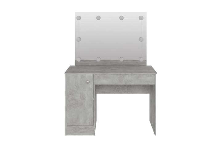 Sminkbord med LED-belysning 110x55x145 cm MDF betonggrå - Grå - Möbler - Bord - Sminkbord