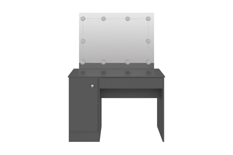 Sminkbord med LED-belysning 110x55x145 cm MDF grå