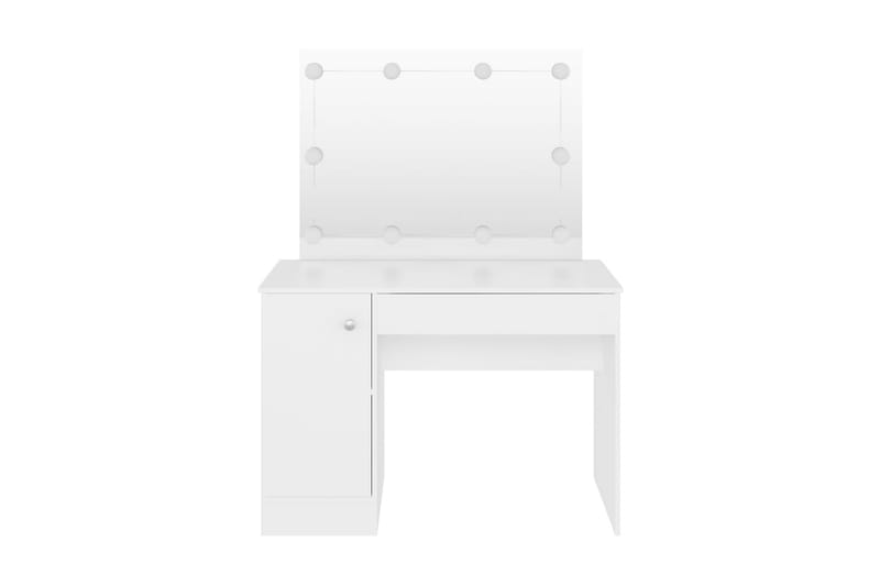 Sminkbord med LED-belysning 110x55x145 cm MDF vit - Vit - Möbler - Bord - Sminkbord