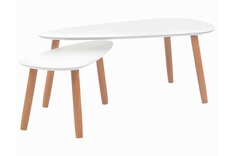 Soffbord 2 st massiv furu vit - Vit - Möbler - Vardagsrum - Soffbord & vardagsrumsbord - Soffbord