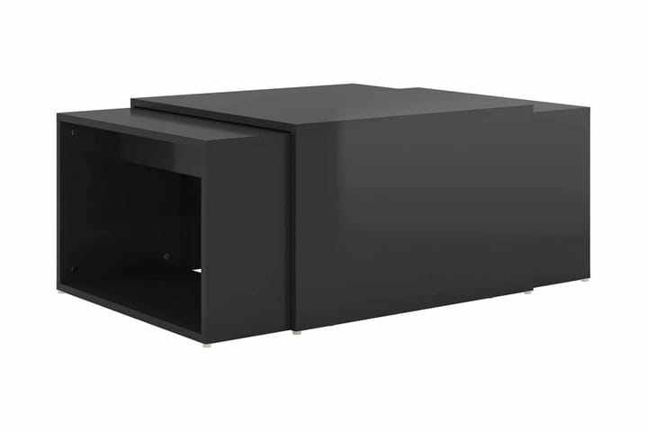 Soffbord 3 delar svart högglans 60x60x30 cm