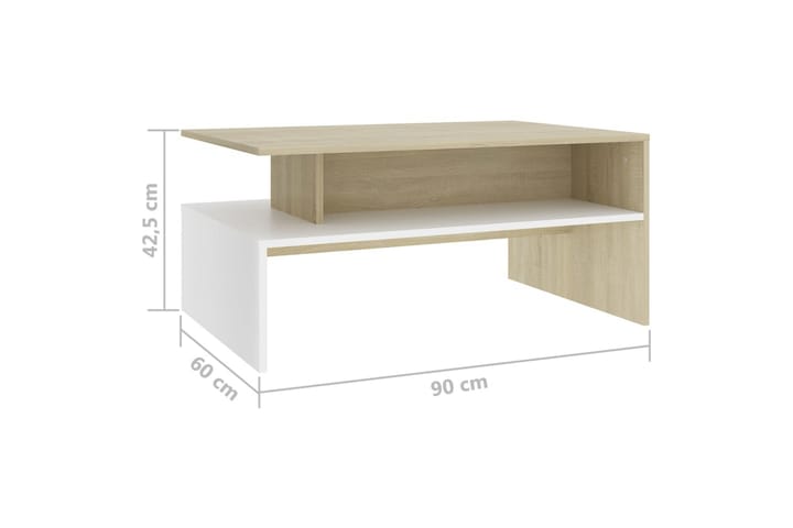 Soffbord 90x60x42,5 cm spånskiva - Beige - Möbler - Bord