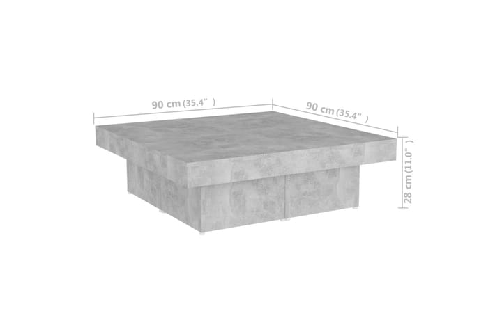 Soffbord betonggrå 90x90x28 cm spånskiva - Grå - Möbler - Bord
