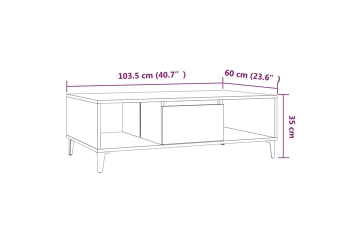 Soffbord brun ek 103,5x60x35 cm spånskiva - Brun - Möbler - Bord