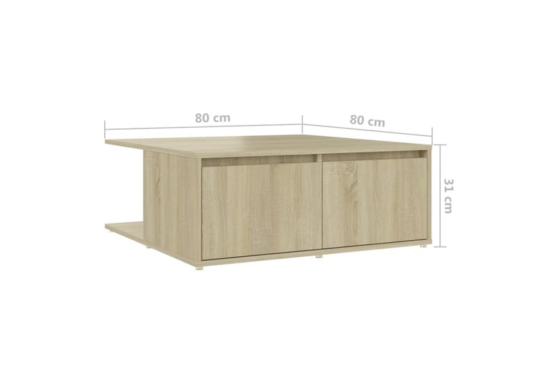 Soffbord sonoma-ek 80x80x31 cm spånskiva - Brun - Möbler - Bord