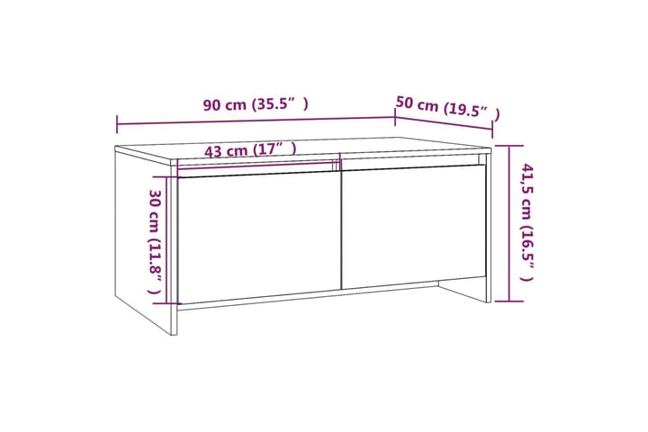 Soffbord svart 90x50x41,5 cm spånskiva - Svart - Möbler - Bord