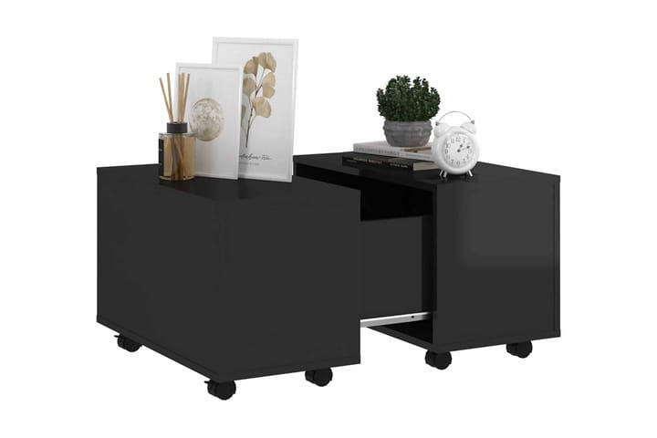 Soffbord svart högglans 60x60x38 cm spånskiva - Svart - Möbler - Bord
