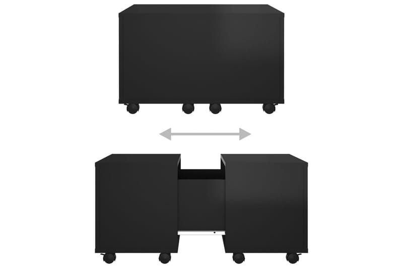 Soffbord svart högglans 60x60x38 cm spånskiva - Svart - Möbler - Bord