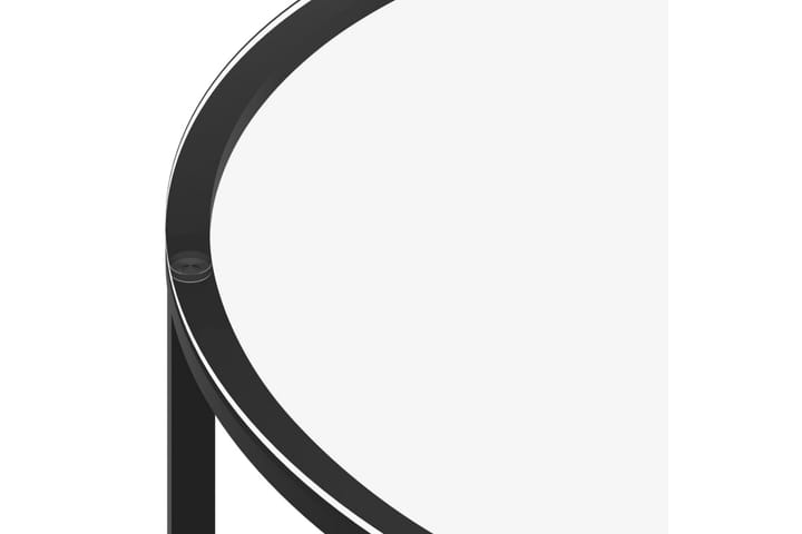 Soffbord svart och svart marmor 70 cm härdat glas - Svart - Möbler - Bord