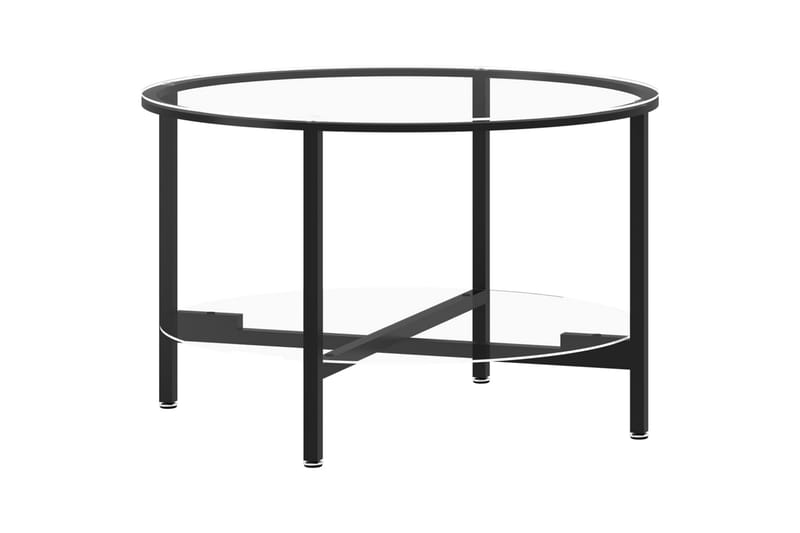 Soffbord svart och transparent 70 cm härdat glas