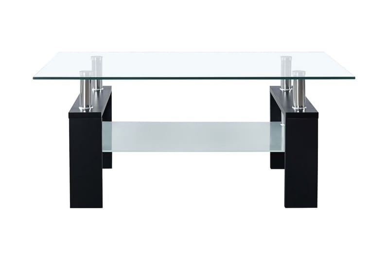 Soffbord svart och transparent 95x55x40 cm härdat glas