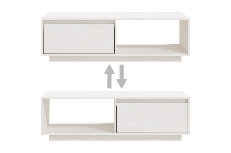 Soffbord vit 110x50x33,5 cm massiv furu - Vit - Möbler - Bord