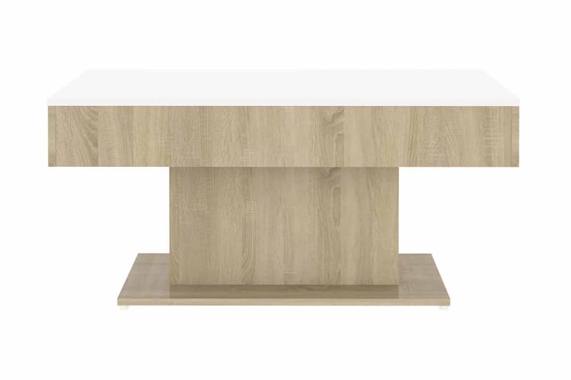 Soffbord vit och sonoma-ek 96x50x45 cm spånskiva - Vit - Möbler - Vardagsrum - Soffbord & vardagsrumsbord - Soffbord