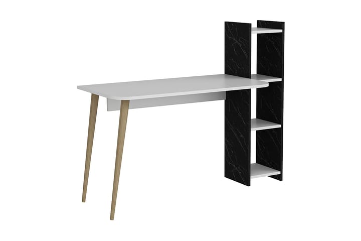 SULVAN Skrivbord 110 cm Vit/Svart - Möbler - Vardagsrum - Soffbord & vardagsrumsbord - Marmorbord