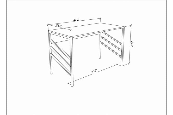 TOFOL Skrivbord 60x74,8x120 cm Vit - Möbler - Bord