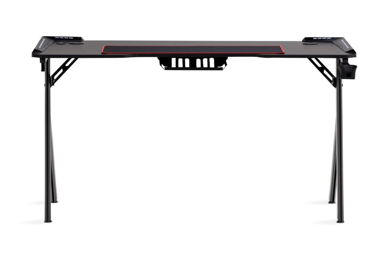 TUXAN Gamingbord LED 140 cm + Mugghållare & Hörlurshållare S - Möbler - Spelrum - Gamingbord & datorbord